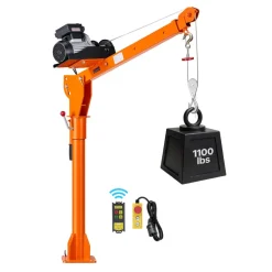 VEVOR Electric Truck Crane, 1100 lbs Pickup Truck Crane with PA800 Electric Hoist, 360° Rotating Telescopic Boom, Premium Galvanized Steel,Foldable Pickup Bed Jib Hoist for Machine Lumber Lifting