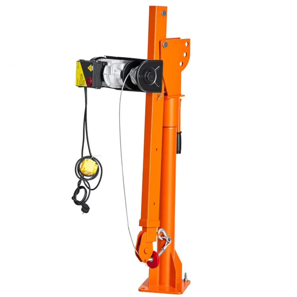 VEVOR Electric Truck Crane, 1100 lbs Pickup Truck Crane with PA800 Electric Hoist, 360° Rotating Telescopic Boom, Premium Galvanized Steel,Foldable Pickup Bed Jib Hoist for Machine Lumber Lifting