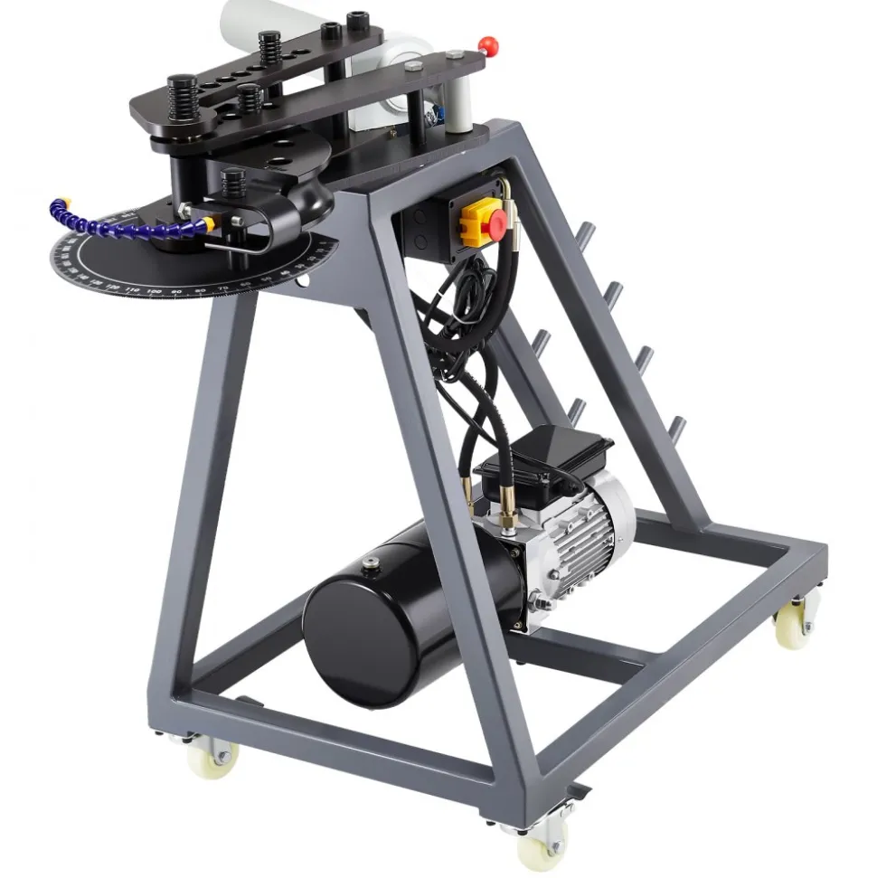 VEVOR Electric Tube Bending Machine, 750W Electric Tubing Bender with 6L Hydraulic Cylinder, Movable Pipe Bender Machine with 3 Dies & 180° Max Bending Angle, Suitable for 1", 1-1/2", 1-3/4" Pipes