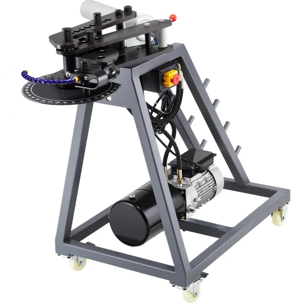 VEVOR Electric Tube Bending Machine, 750W Electric Tubing Bender with 6L Hydraulic Cylinder, Movable Pipe Bender Machine with 3 Dies & 180° Max Bending Angle, Suitable for 1", 1-1/2", 1-3/4" Pipes