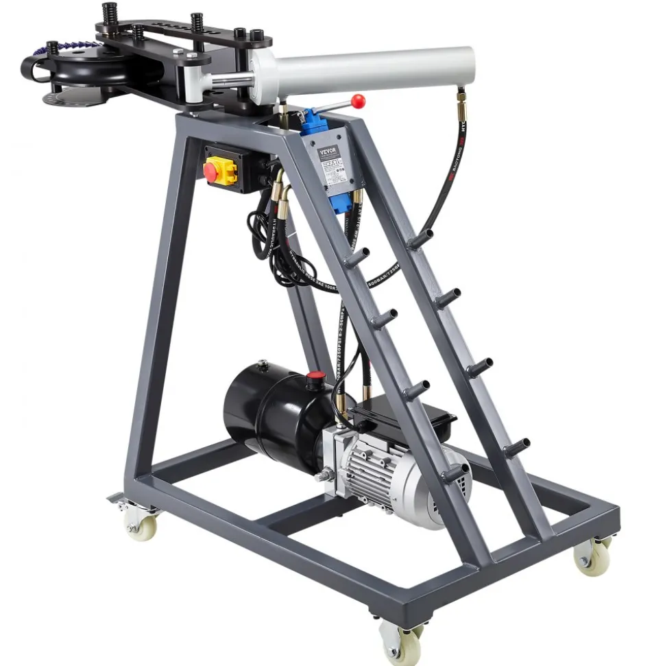 VEVOR Electric Tube Bending Machine, 750W Electric Tubing Bender with 6L Hydraulic Cylinder, Movable Pipe Bender Machine with 3 Dies & 180° Max Bending Angle, Suitable for 1", 1-1/2", 1-3/4" Pipes