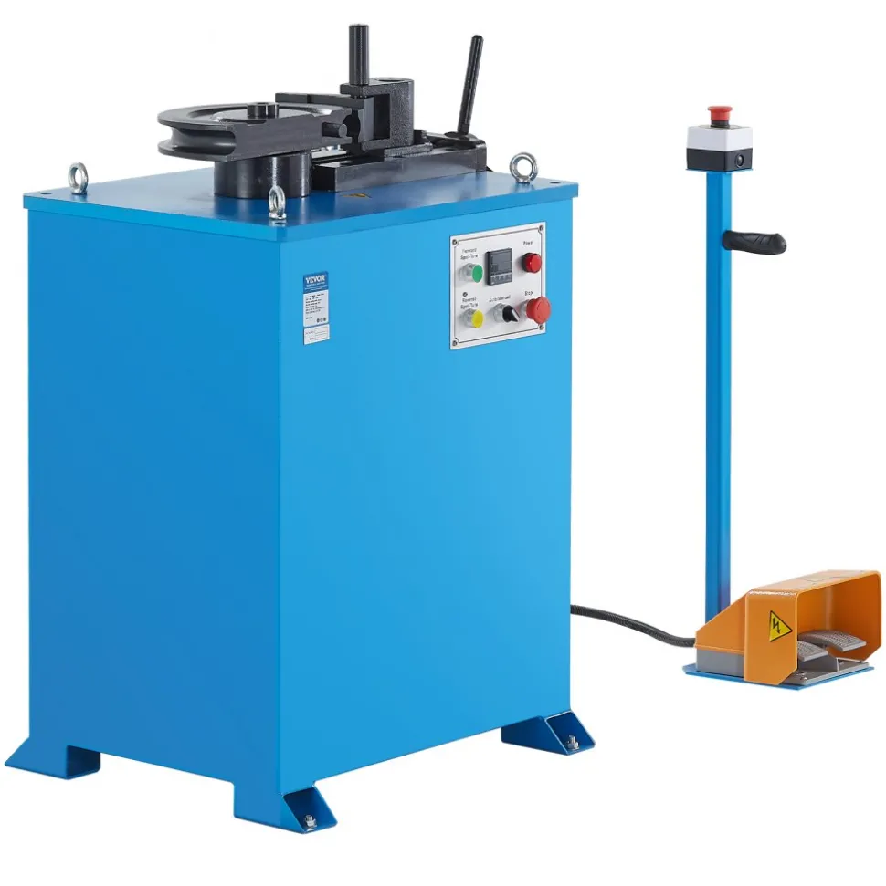 VEVOR Electric Tube Bending Machine, 1.5 KW Electric Tube Bender for 5/8 to 1-1/2 inch Pipes, Pipe Bender Machine with 5 Set Dies, Manual & Auto Modes and 180° Max Bending Angle (220V 60Hz 3-Phase)