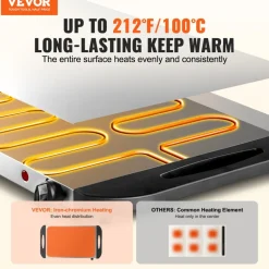 VEVOR Electric Warming Tray, Food Warming Trays for Buffet, Warming Trays with Adjustable Temperature Control, Portable Stainless Steel Food Warmer, Hot Plate Perfect for Parties, Catering, Holidays