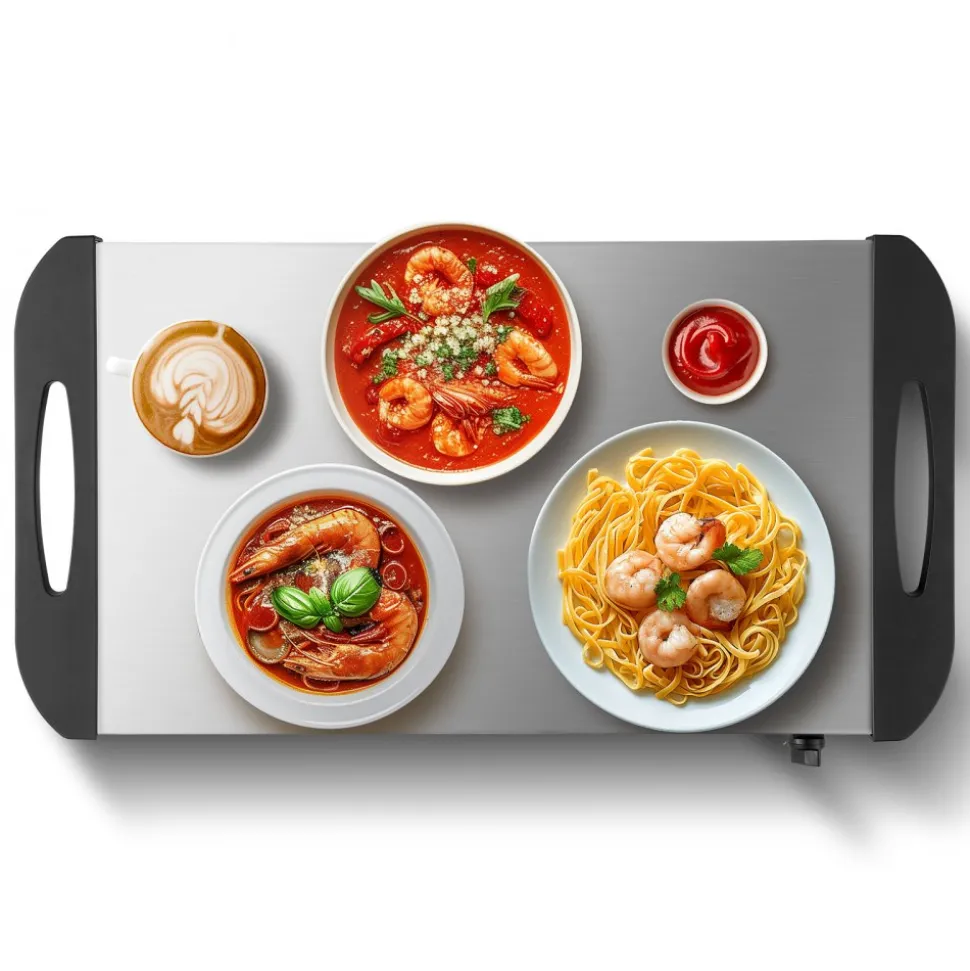 VEVOR Electric Warming Tray, Food Warming Trays for Buffet, Warming Trays with Adjustable Temperature Control, Portable Stainless Steel Food Warmer, Hot Plate Perfect for Parties, Catering, Holidays