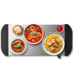 VEVOR Electric Warming Tray, Food Warming Trays for Buffet, Warming Trays with Adjustable Temperature Control, Portable Stainless Steel Food Warmer, Hot Plate Perfect for Parties, Catering, Holidays