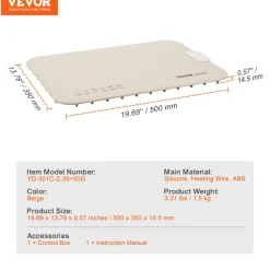 VEVOR Electric Warming Tray, Food Warming Mat for Buffet, Rollable & Portable Silicone Food Warmer with 4 Adjustable Temperature Settings, Auto Shut-Off & Child Lock, Perfect for Parties, Catering