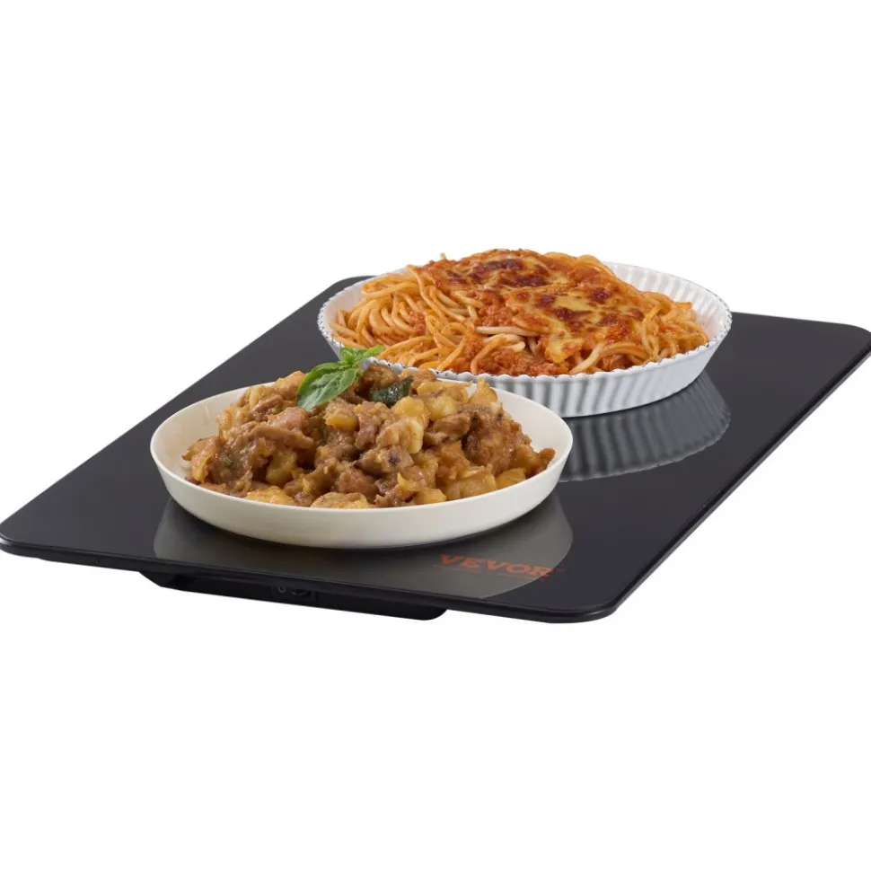 VEVOR Electric Warming Tray, 16.5" x 11" Portable Tempered Glass Heating Tray with Temperature Range (65-90℃), Perfect for Dinner, Catering, House, Parties, Events, Entertaining and Holiday, Black