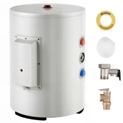 VEVOR Electric Water Heater, 10 Gallon Tank Instant Hot Water Heater, 1.6Kw Tankless Water Heater w/ LED Display,Knob Control, IPX4 Waterproof Side Connection On Demand Heaters for Shower, Bath