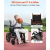 VEVOR Electric Wheelchair for Adults Seniors, 300 lbs Weight Capacity, 20 in Width Lightweight Foldable Motorized Power Wheelchairs, Long Range All Terrain Aluminum Alloy Chair, Adjustable Backrest
