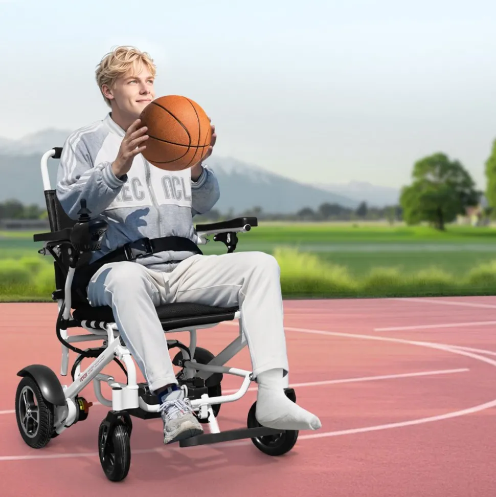 VEVOR Electric Wheelchair for Adults, 300lbs Capacity, Foldable & Lightweight Motorized Wheelchair, 13-Mile Long Travel Range, All-Terrain Powered Chair, Portable 21 inch Seat for Seniors & Disabled