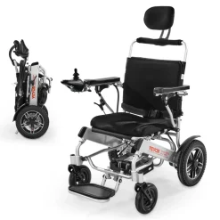 VEVOR Electric Wheelchair for Adults, 300lbs Capacity with Adjustable Backrest, Foldable Lightweight Motorized Wheelchair,13-Mile Range,All-Terrain Powered,Portable 21” Seat for Seniors & Disabled