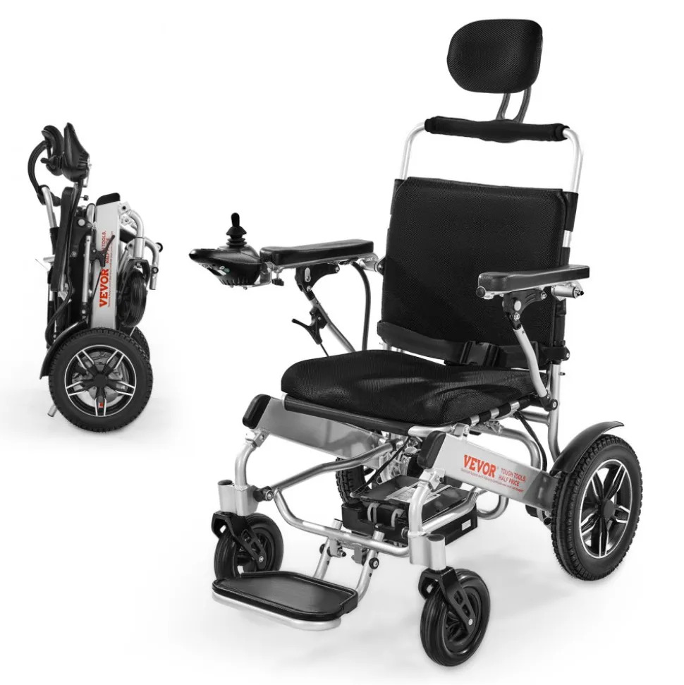 VEVOR Electric Wheelchair for Adults, 300lbs Capacity with Adjustable Backrest, Foldable Lightweight Motorized Wheelchair,13-Mile Range,All-Terrain Powered,Portable 21” Seat for Seniors & Disabled