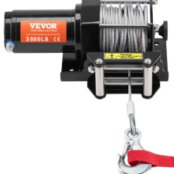 VEVOR Electric Winch, 3000 lb Line Pull Capacity, 12V DC ATV/UTV Winch with Φ3/16 in x 39 ft 7 Strands Steel Cable Roller Fairlead Wired Remote Control, IP55 Waterproof for Towing UTV ATV Off-Road