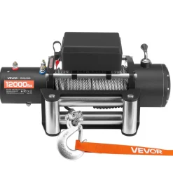 VEVOR Electric Winch, 12000 lbs Load Capacity, 12V DC Truck Winch with Φ0.36 in x 80 ft Steel Rope, Wireless & Wired Remote Control, IP55 Waterproof for Towing SUV Jeep Trailer Boat Off-Road Vehicle