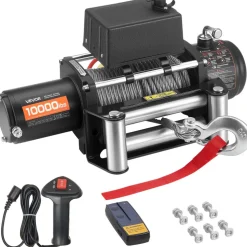 VEVOR Electric Winch, 10000 lbs Load Capacity, 12V DC Truck Winch with Φ21/64 in x 65 ft Steel Rope, Wireless & Wired Remote Control, IP55 Waterproof for Towing SUV Jeep Trailer Boat Off-Road Vehicle