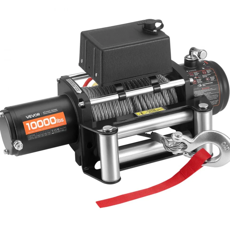 VEVOR Electric Winch, 10000 lbs Load Capacity, 12V DC Truck Winch with Φ21/64 in x 65 ft Steel Rope, Wireless & Wired Remote Control, IP55 Waterproof for Towing SUV Jeep Trailer Boat Off-Road Vehicle