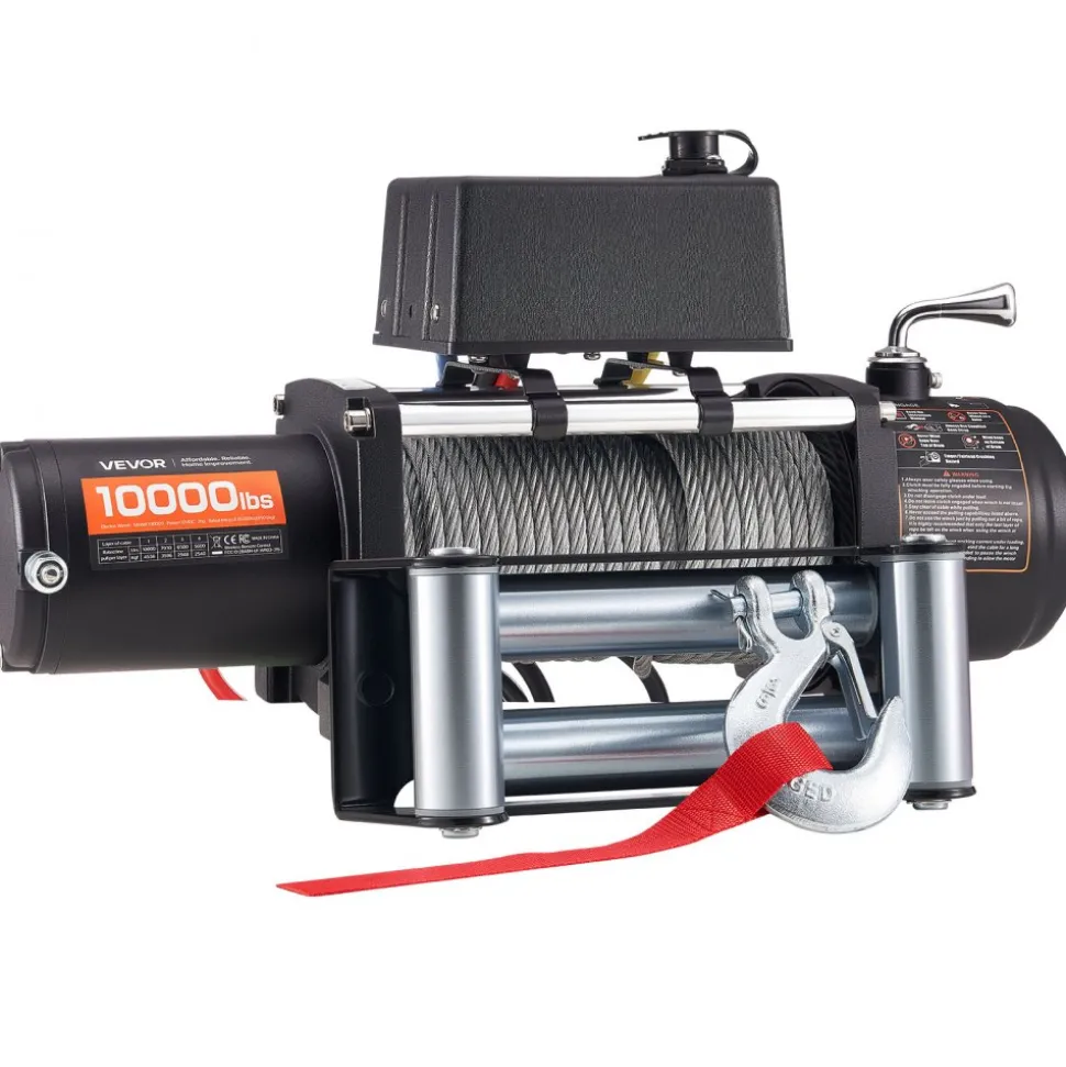 VEVOR Electric Winch, 10000 lbs Load Capacity, 12V DC Truck Winch with Φ21/64 in x 65 ft Steel Rope, Wireless & Wired Remote Control, IP55 Waterproof for Towing SUV Jeep Trailer Boat Off-Road Vehicle