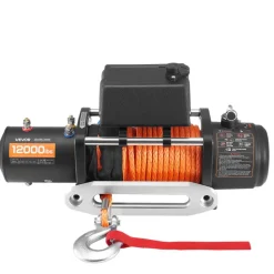 VEVOR Electric Winch, 12000 lbs Load Capacity, 12V DC Truck Winch with Φ0.36 in x 75.5 ft Synthetic Rope, Wireless & Wired Remote Control, IP55 Waterproof for Towing Off-Road SUV Jeep Trailer Boat