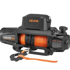 VEVOR Electric Winch, 13500 lbs Load Capacity, 12V DC Truck Winch with Φ3/8 in x 85 ft Synthetic Rope, Wireless & Wired Remote Control, IP55 Waterproof for Towing Off-Road SUV Jeep Trailer Boat