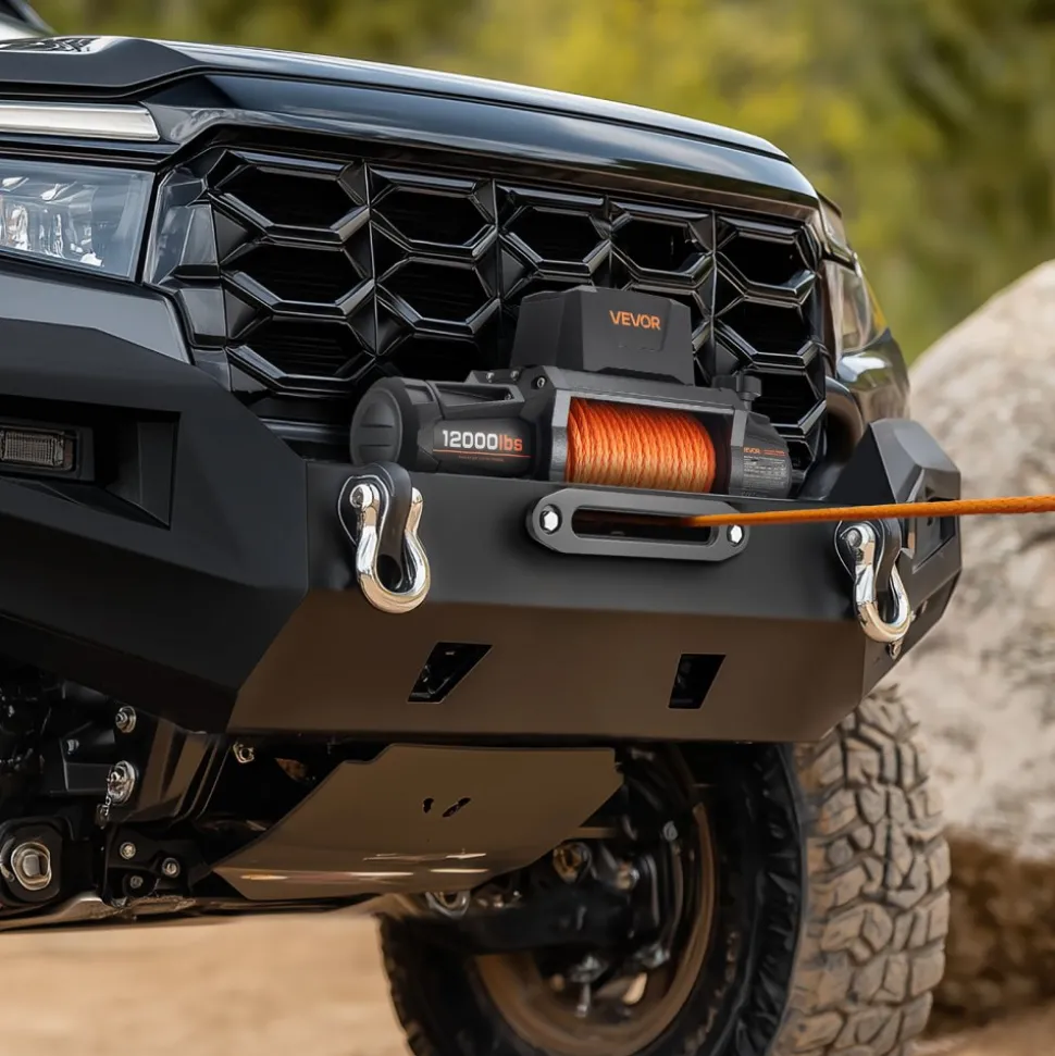 VEVOR Electric Winch, 12000 lbs Load Capacity, 12V DC Truck Winch with Φ3/8 in x 92 ft Synthetic Rope, Wireless & Wired Remote Control, IP68 Waterproof for Towing Off-Road SUV Jeep Trailer Boat
