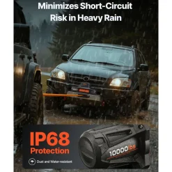 VEVOR Electric Winch, 10000 lbs Load Capacity, 12V DC Truck Winch with Φ7/20 in x 90 ft Synthetic Rope, Wireless & Wired Remote Control, IP68 Waterproof for Towing Off-Road SUV Jeep Trailer Boat