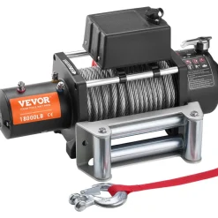 VEVOR Electric Winch, 18,000 lb, 12V DC Truck Winch with Φ7/16 in x 85 ft Steel Cable Roller Fairlead Wireless & Wired Remote Control, IP55 Waterproof for Towing Off-Road SUV Jeep Truck Trailer Boat