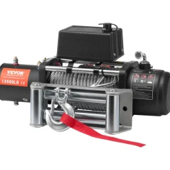 VEVOR Electric Winch, 13,500 lb, 12V DC Truck Winch with Φ3/8 in x 80 ft Steel Cable Roller Fairlead Wireless & Wired Remote Control, IP55 Waterproof for Towing Off-Road SUV Jeep Truck Trailer Boat