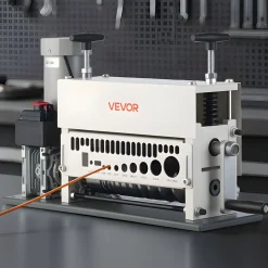 VEVOR Electric Wire Stripper Machine, 0.06-1.57 in, 11 Channel Automatic Copper Cable Stripper, 370W Wire Stripper Tool with Manual Hand Crank Mode, Emergency Stop Button, for Scrap Copper Recycling