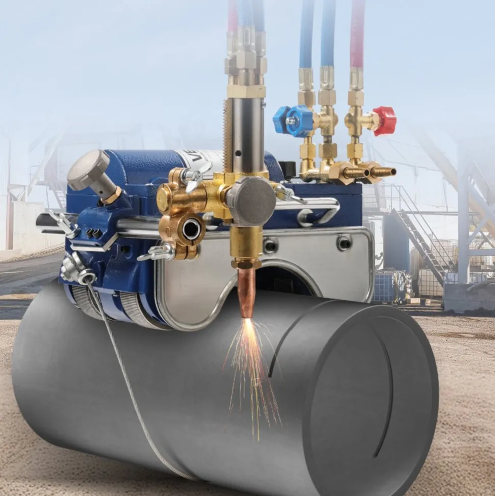 VEVOR Electromagnetic Gas Pipe Cutting Machine, 2"-30"/Min Automatic Pipe Beveler for 0.2"-4" Thick Tube, Features 3 Tips & Adjustable Angles, Torch Burner Beveler, Magnetic Gas Machine 110V CG2-11C