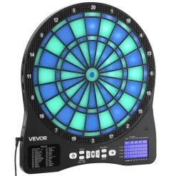 VEVOR Electronic Dart Board, LED-Illuminated Target Dartboard with 48 Games & 500+ Variations, Includes 6 Dart Shafts with Flights & 50 Soft Tips, Cricket Scoring LCD Screen - Supports Up to 8 Players