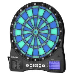 VEVOR Electronic Dart Board, LED-Illuminated Target Dartboard with 48 Games & 500+ Variations, Includes 6 Dart Shafts with Flights & 50 Soft Tips, Cricket Scoring LCD Screen - Supports Up to 8 Players