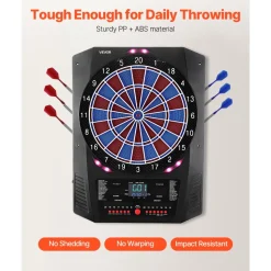 VEVOR Electronic Dart Board, 13.5" Target Dartboard with 45 Games & 474 Variations for Up to 8 Players, 6 Dart Shafts with Flights & 50 Soft Tips, Color LED Cricket Scoring Screen for Home Party Bar