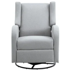 VEVOR Electronic Power Recliner and Swivel Glider, 250 lbs Weight Capacity Swivel Glider Recliner Chair with USB Port, Polyester Surface Swivel Rocker Recliner for Living Room, Bedroom, Light Gray