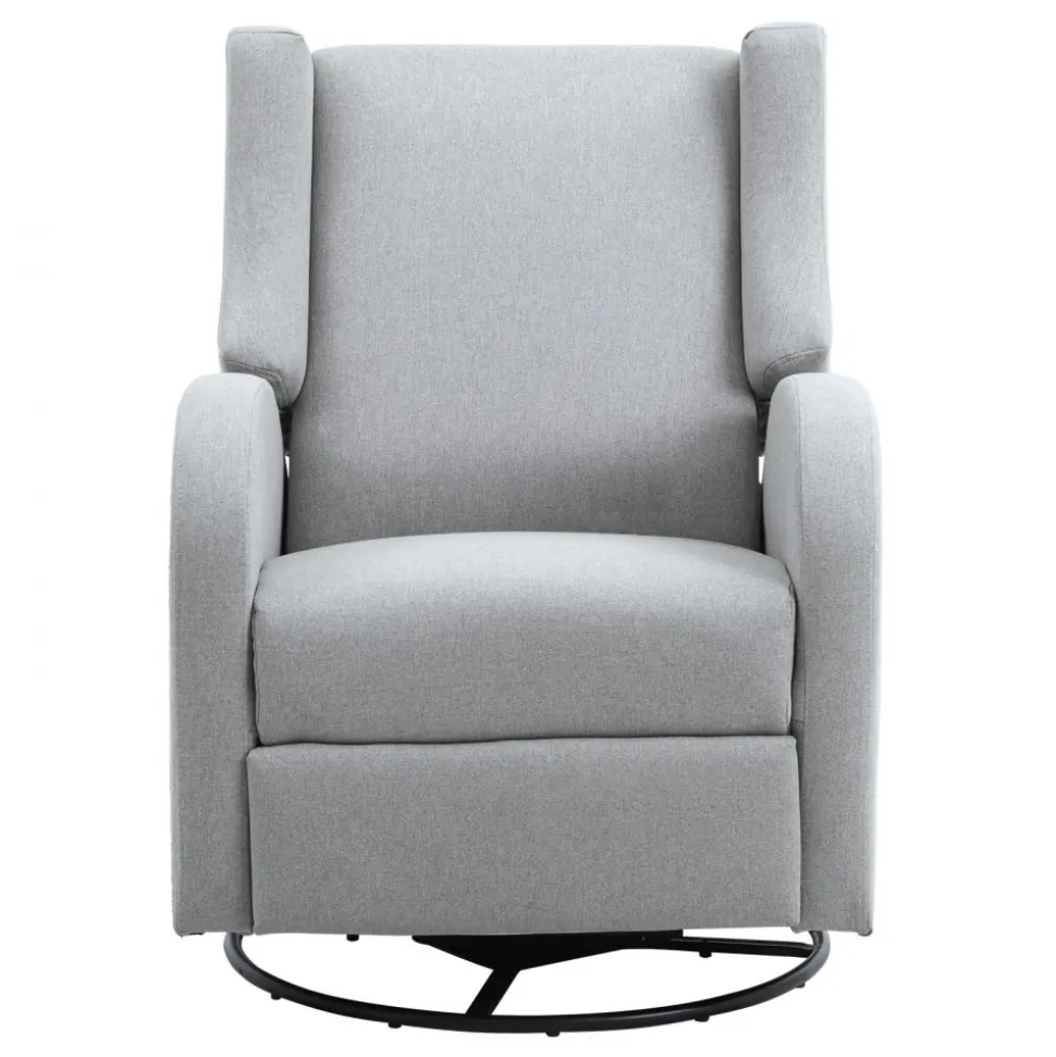 VEVOR Electronic Power Recliner and Swivel Glider, 250 lbs Weight Capacity Swivel Glider Recliner Chair with USB Port, Polyester Surface Swivel Rocker Recliner for Living Room, Bedroom, Light Gray