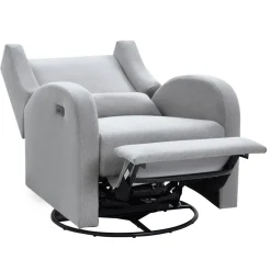 VEVOR Electronic Power Recliner and Swivel Glider, 250 lbs Weight Capacity Swivel Glider Recliner Chair with USB Port, Polyester Surface Swivel Rocker Recliner for Living Room, Bedroom, Light Gray