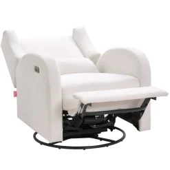 VEVOR Electronic Power Recliner and Swivel Glider, 250 lbs Weight Capacity Swivel Glider Recliner Chair with USB Port, Polyester Surface Swivel Rocker Recliner for Living Room, Bedroom, Off White