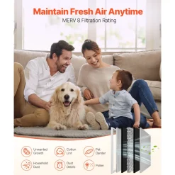 VEVOR Electrostatic Air Filter, 20x25x1 inch Washable & Reusable Aluminum AC/HVAC Furnace Filter, MERV 8 Long Lifetime, Home or Office (Actual Size: 19.75 x 24.65 x 0.82 in)