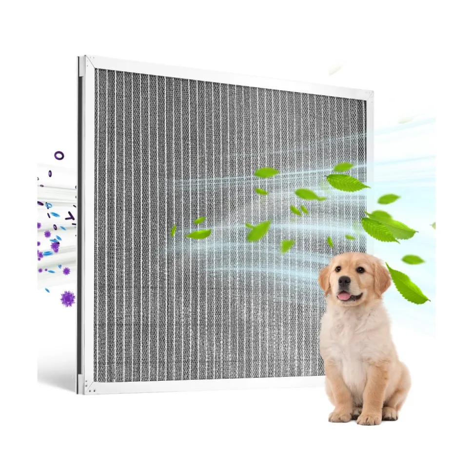 VEVOR Electrostatic Air Filter, 20x25x1 inch Washable & Reusable Aluminum AC/HVAC Furnace Filter, MERV 8 Long Lifetime, Home or Office (Actual Size: 19.75 x 24.65 x 0.82 in)