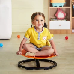 VEVOR Elephant Kids Swivel Chair, 220 LBS Capacity, 360° Spinning Chair, Autistic Kids Sensory Toy Chair with Non-Slip Metal Base, Toddler Sit and Spin Chair for Coordination Balance Focus Orange