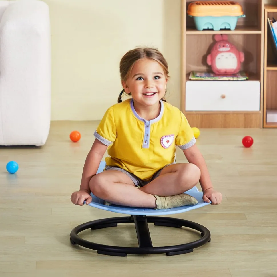 VEVOR Elephant Kids Swivel Chair, 220 LBS Capacity, 360° Spinning Chair, Autistic Kids Sensory Toy Chair with Non-Slip Metal Base, Toddler Sit and Spin Chair for Coordination Balance Focus Blue