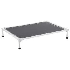 VEVOR Elevated Dog Bed for Large Dogs, Portable Raised Dog Cot with Aluminum Tube Metal Frame and Breathable Textilene Mesh, Indoor & Outdoor Pet Cooling Raised Hammock Bed, L, Gray
