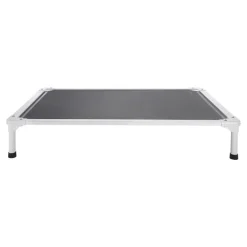 VEVOR Elevated Dog Bed for Large Dogs, Portable Raised Dog Cot with Aluminum Tube Metal Frame and Breathable Textilene Mesh, Indoor & Outdoor Pet Cooling Raised Hammock Bed, L, Gray