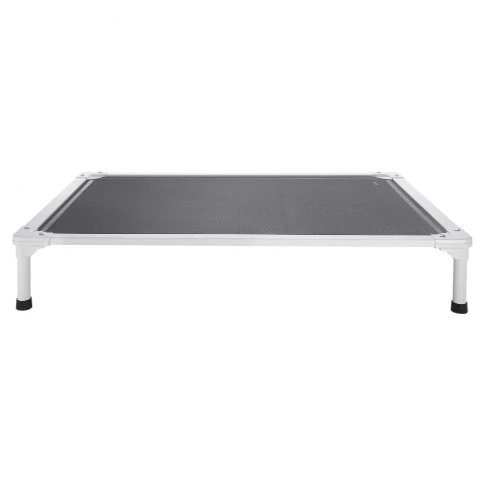 VEVOR Elevated Dog Bed for Large Dogs, Portable Raised Dog Cot with Aluminum Tube Metal Frame and Breathable Textilene Mesh, Indoor & Outdoor Pet Cooling Raised Hammock Bed, L, Gray