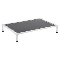 VEVOR Elevated Dog Bed for Large Dogs, Portable Raised Dog Cot with Aluminum Tube Metal Frame and Breathable Textilene Mesh, Indoor & Outdoor Pet Cooling Raised Hammock Bed, L, Gray