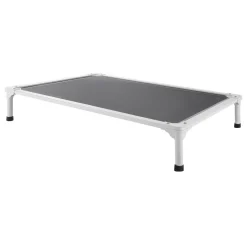 VEVOR Elevated Dog Bed for Large Dogs, Portable Raised Dog Cot with Aluminum Tube Metal Frame and Breathable Textilene Mesh, Indoor & Outdoor Pet Cooling Raised Hammock Bed, L, Gray