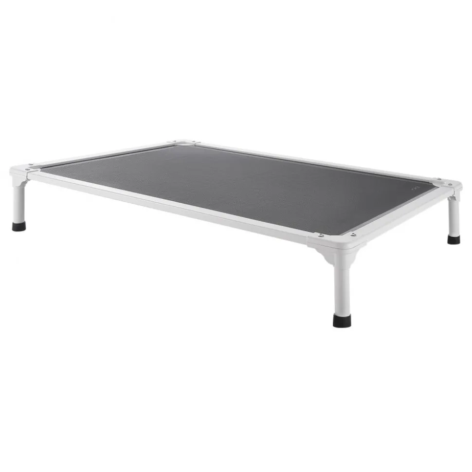 VEVOR Elevated Dog Bed for Large Dogs, Portable Raised Dog Cot with Aluminum Tube Metal Frame and Breathable Textilene Mesh, Indoor & Outdoor Pet Cooling Raised Hammock Bed, L, Gray