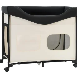 VEVOR Elevated Lounge Pet Bed, Foldable Bunk Dog Bed with 600D Oxford Cloth and Dutch Velvet, Portable Raised Cot with Wheels, Side Storage Bags, and Carry Bag for Cats & Dogs, XL, Beige