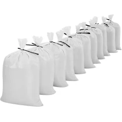 VEVOR Empty Sandbags, 100 Packs 16 x 26 in, Heavy Duty Sand Bags Sacks with Ties, 50lb Capacity Woven Polypropylene Sandbags, Tear-Resistant & UV-Resistant Sand Bags for Flood Protection Barrier