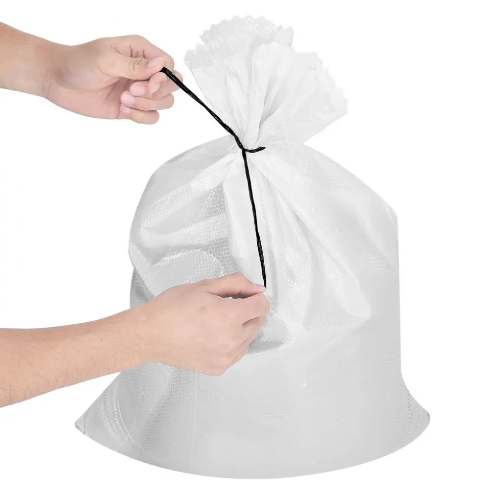 VEVOR Empty Sandbags, 200 Packs 16 x 26 in, Heavy Duty Sand Bags Sacks with Ties, 50lb Capacity Woven Polypropylene Sandbags, Tear-Resistant & UV-Resistant Sand Bags for Flood Protection Barrier