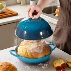 VEVOR Enameled Cast Iron Dutch Oven, 5 Quart Pot for Sourdough Bread Baking, Heavy-Duty Cookware Pan with Lid and Dual Handles, Oven Induction Compatible up to 500℉, for Cooking Roasting